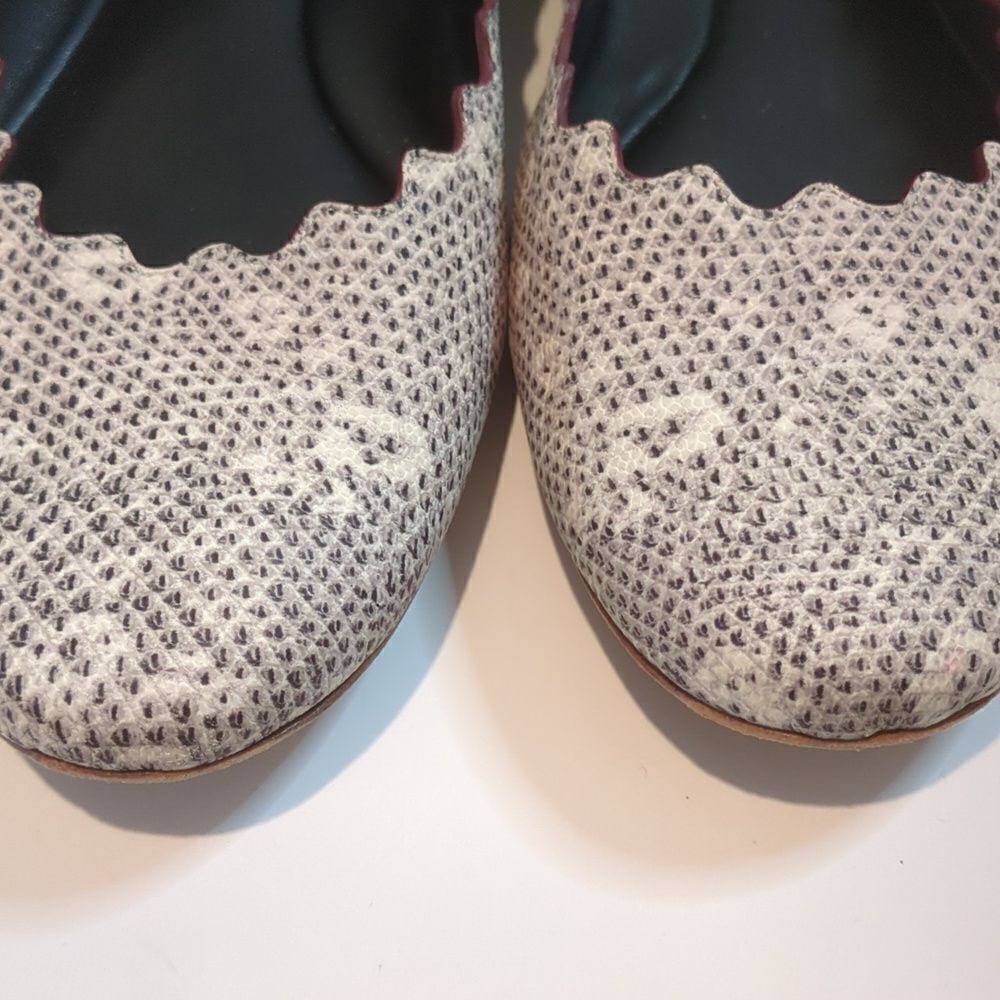 Chloe Lauren snakeskin embossed leather flats - Picture 6 of 9